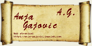 Anja Gajović vizit kartica